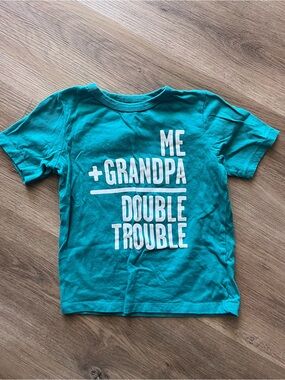 The Children's Place Teal 'Me + Grandpa Funny Short Sleeve Tee